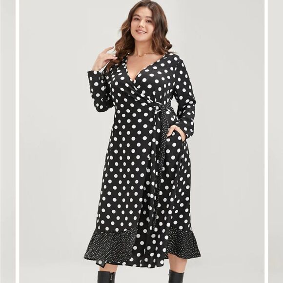 NWT BloomChic polka dot wrap dress 28 / 5X - Picture 2 of 12